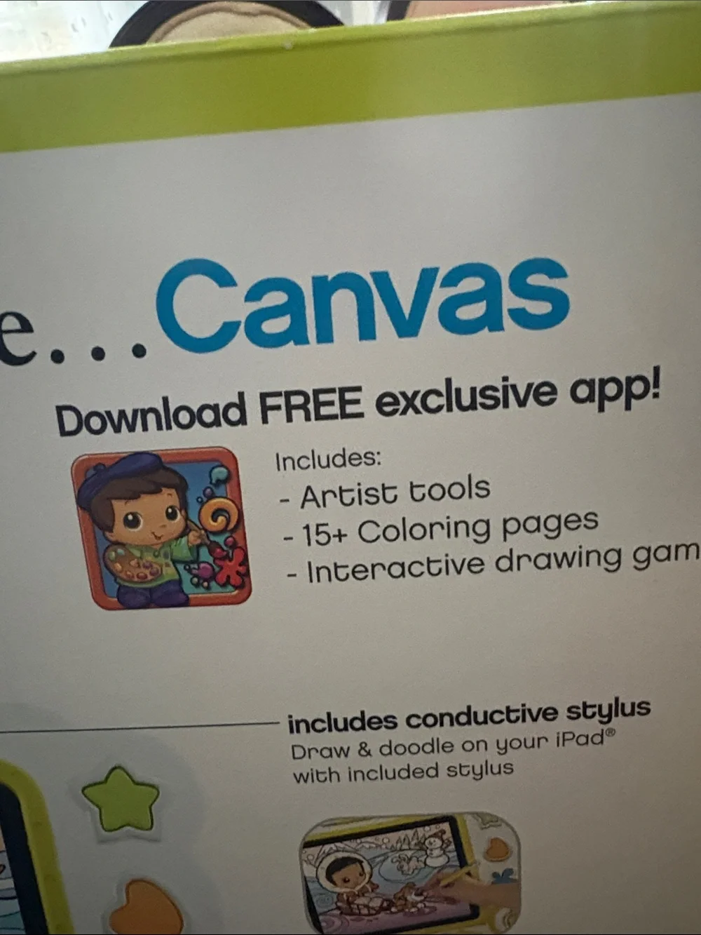 itikes Kids Creative Drawing Tablet - Lime Green/White
